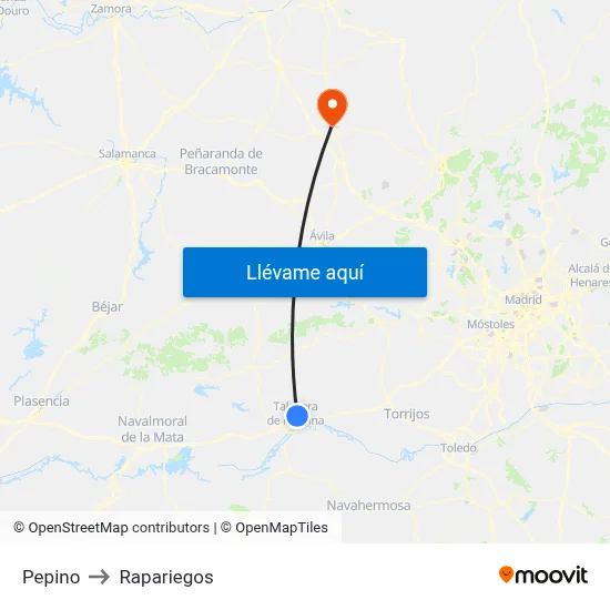 Pepino to Rapariegos map