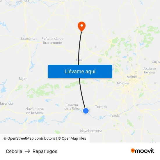Cebolla to Rapariegos map