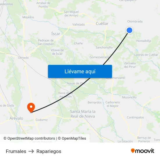 Frumales to Rapariegos map