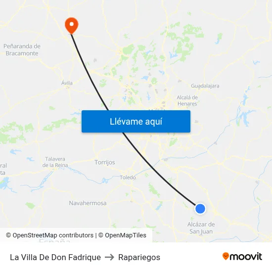 La Villa De Don Fadrique to Rapariegos map