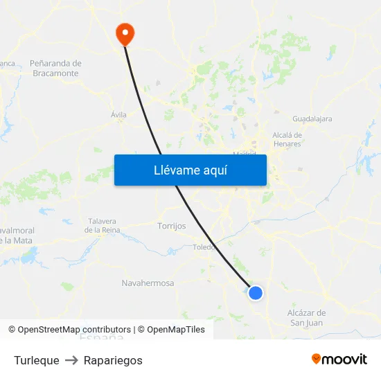 Turleque to Rapariegos map