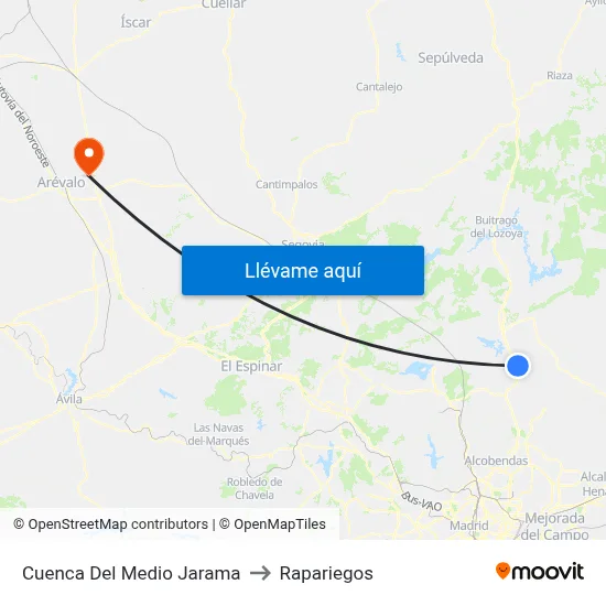 Cuenca Del Medio Jarama to Rapariegos map