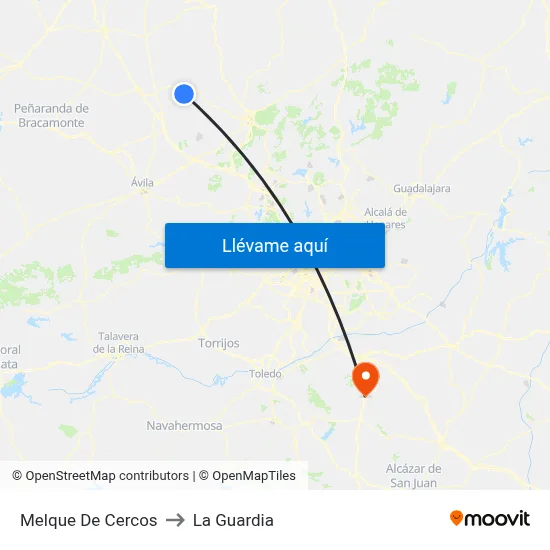 Melque De Cercos to La Guardia map