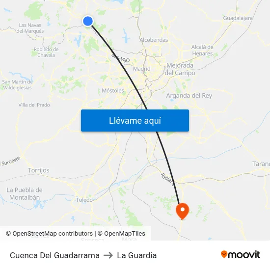 Cuenca Del Guadarrama to La Guardia map