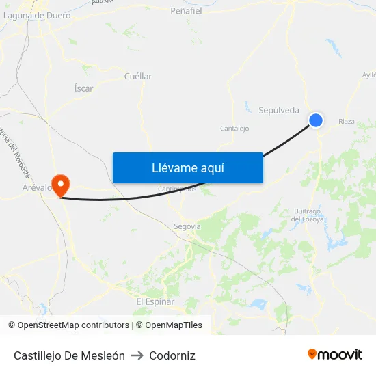Castillejo De Mesleón to Codorniz map