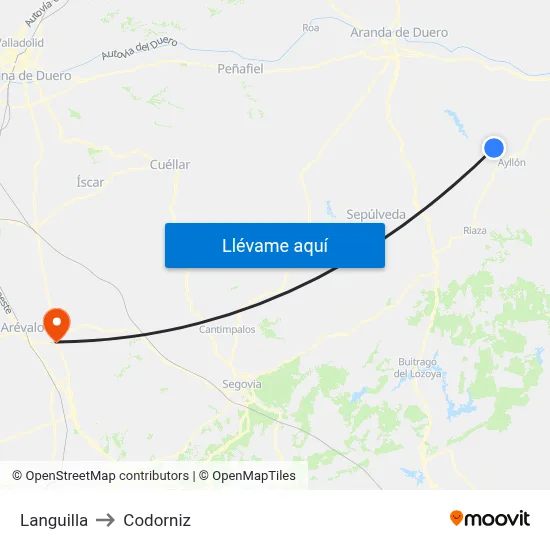 Languilla to Codorniz map