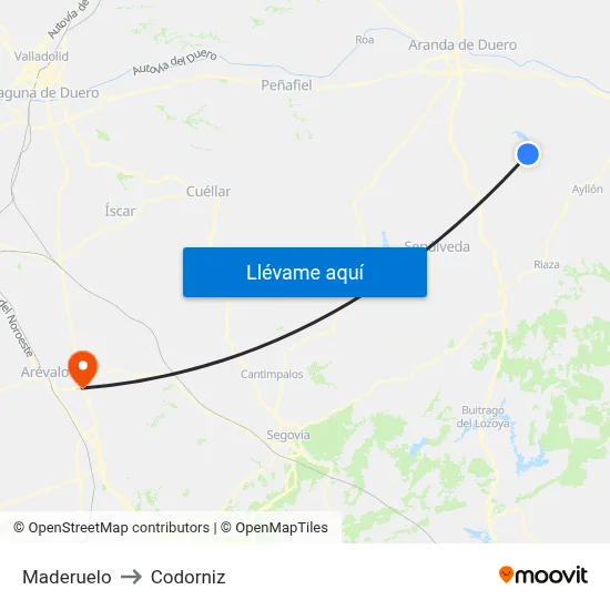 Maderuelo to Codorniz map