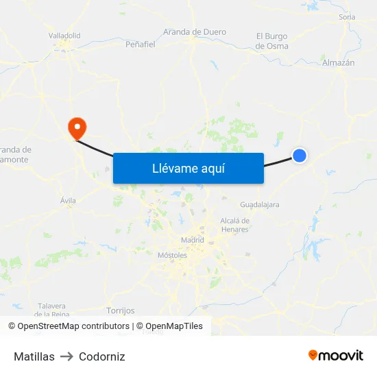 Matillas to Codorniz map