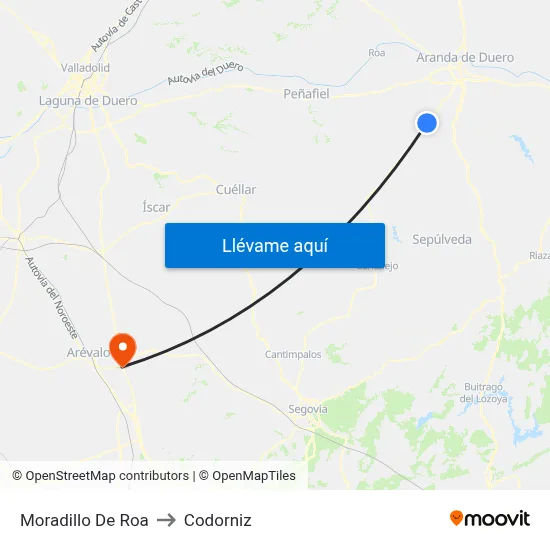 Moradillo De Roa to Codorniz map