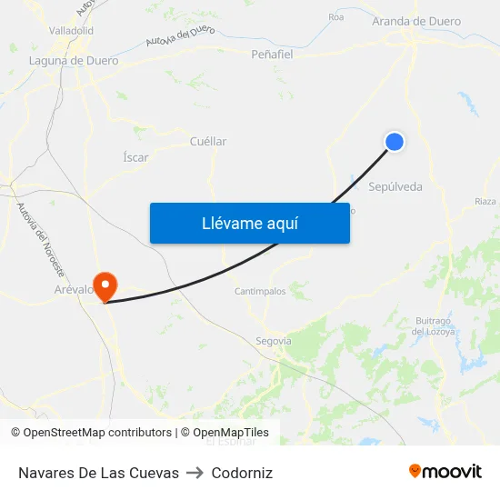 Navares De Las Cuevas to Codorniz map