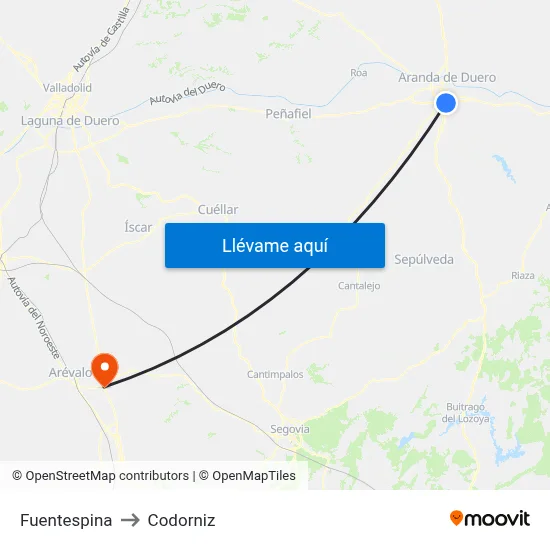 Fuentespina to Codorniz map