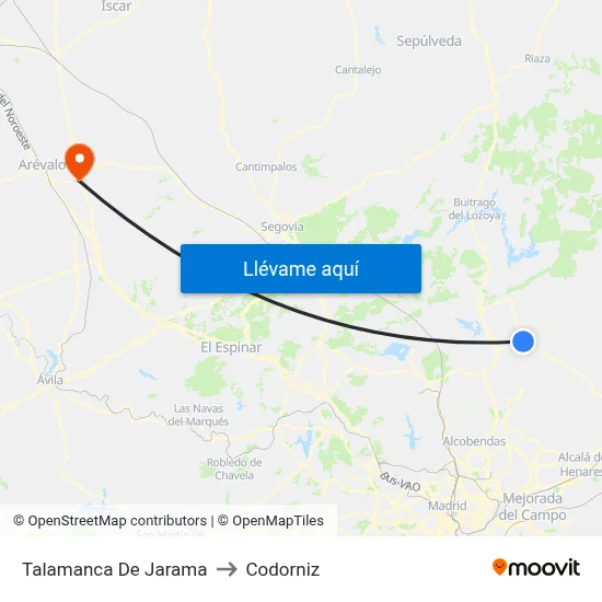 Talamanca De Jarama to Codorniz map