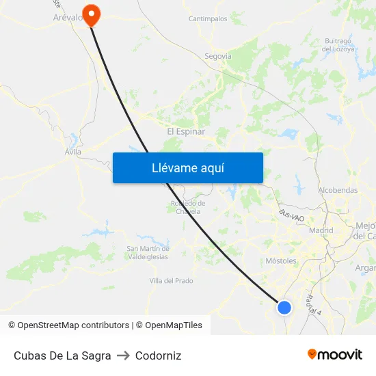 Cubas De La Sagra to Codorniz map