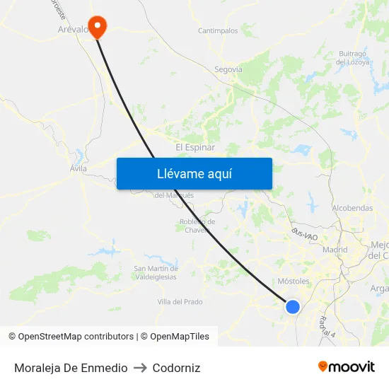 Moraleja De Enmedio to Codorniz map