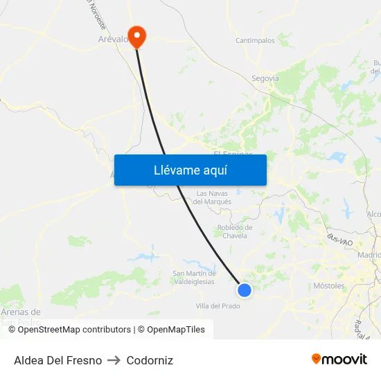 Aldea Del Fresno to Codorniz map