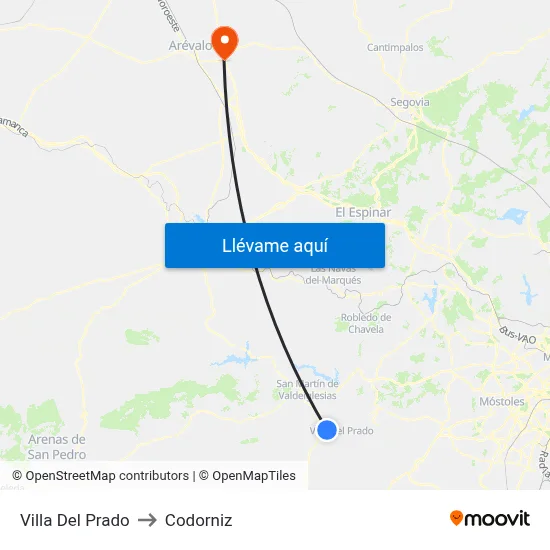 Villa Del Prado to Codorniz map