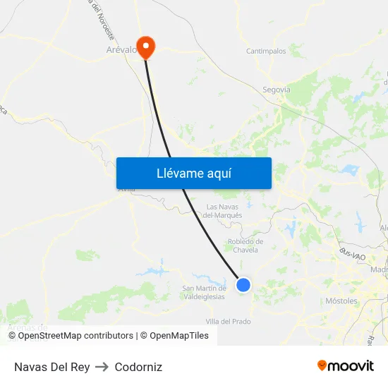 Navas Del Rey to Codorniz map