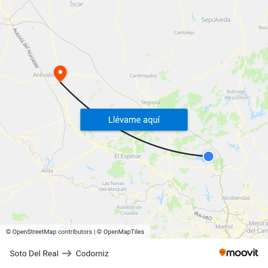 Soto Del Real to Codorniz map