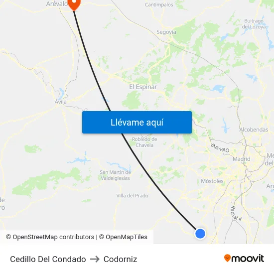 Cedillo Del Condado to Codorniz map