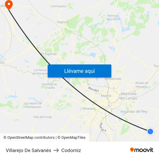 Villarejo De Salvanés to Codorniz map