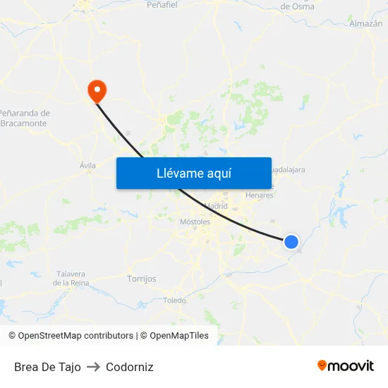 Brea De Tajo to Codorniz map