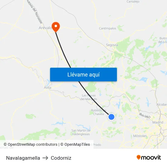Navalagamella to Codorniz map