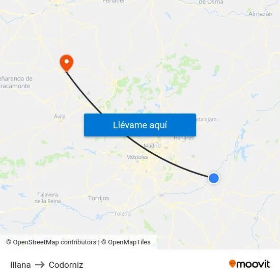 Illana to Codorniz map