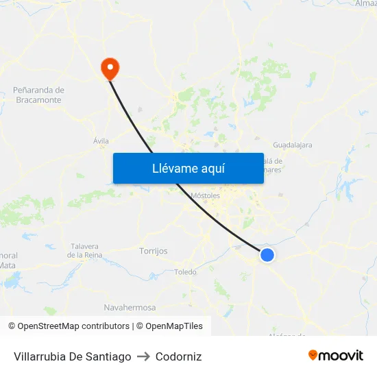 Villarrubia De Santiago to Codorniz map