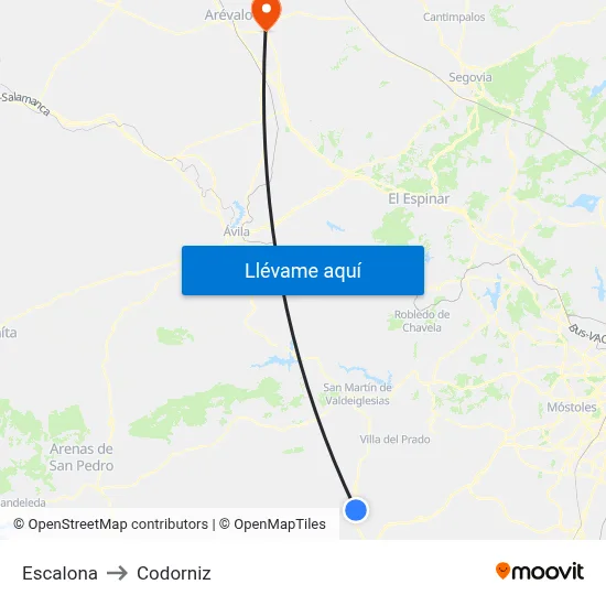 Escalona to Codorniz map