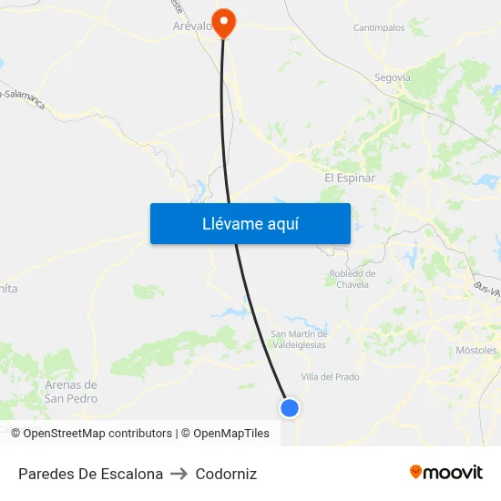 Paredes De Escalona to Codorniz map