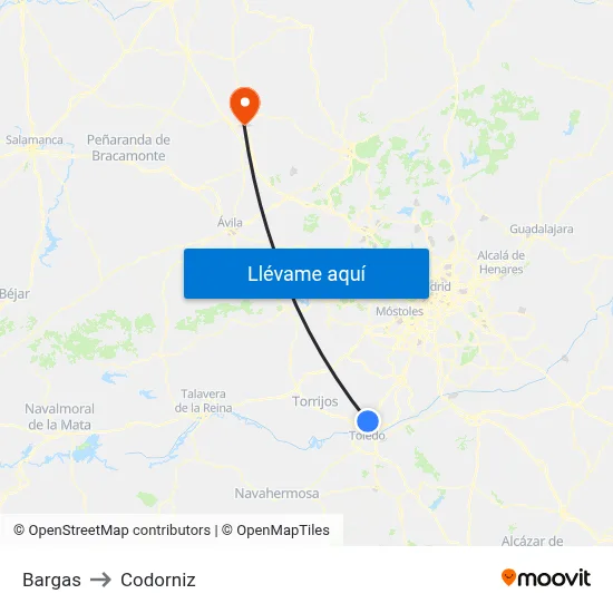 Bargas to Codorniz map
