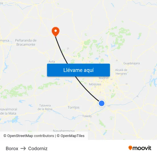Borox to Codorniz map