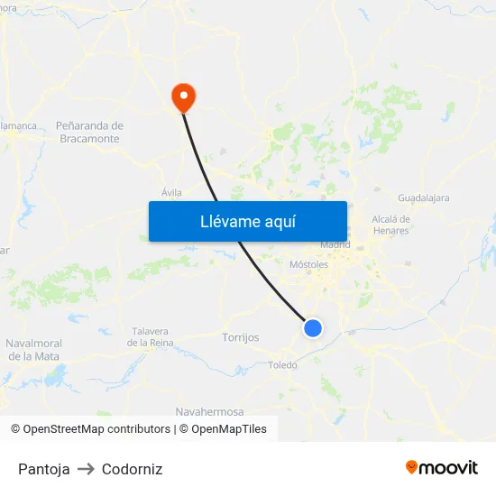 Pantoja to Codorniz map