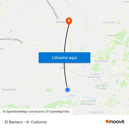 El Barraco to Codorniz map