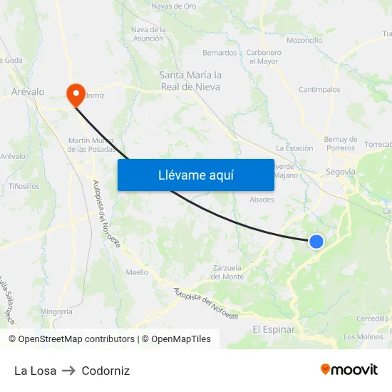La Losa to Codorniz map