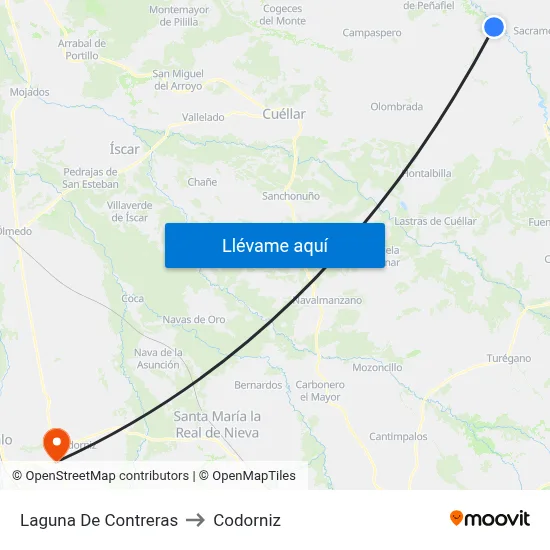 Laguna De Contreras to Codorniz map