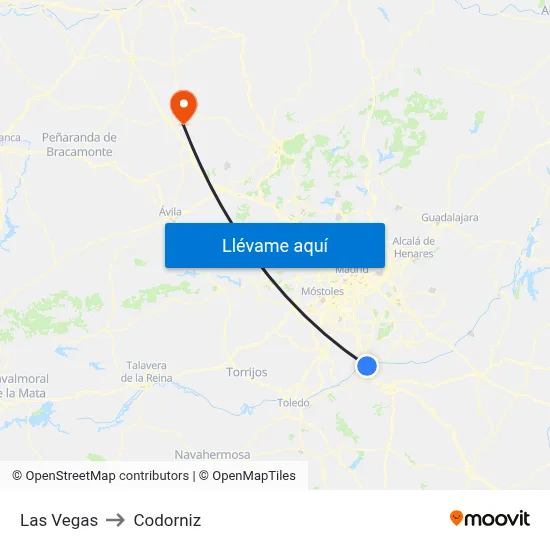 Las Vegas to Codorniz map