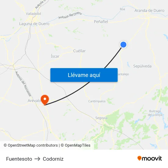 Fuentesoto to Codorniz map