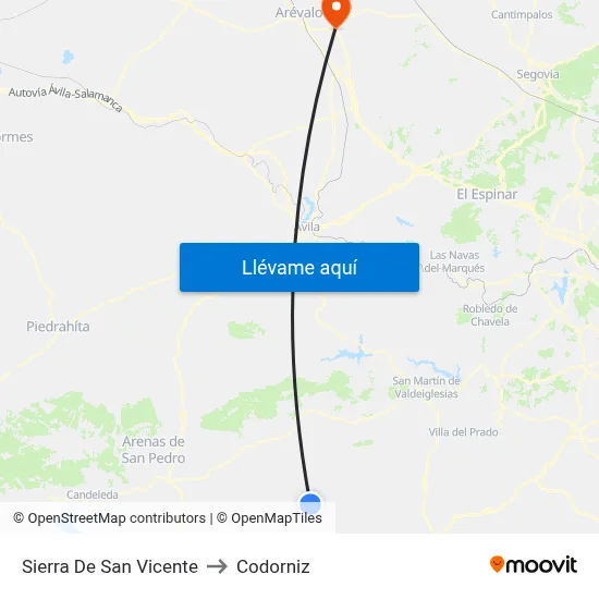 Sierra De San Vicente to Codorniz map