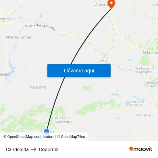 Candeleda to Codorniz map