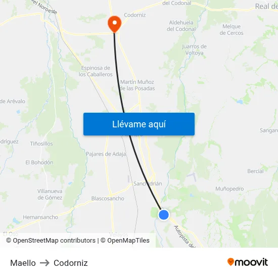 Maello to Codorniz map