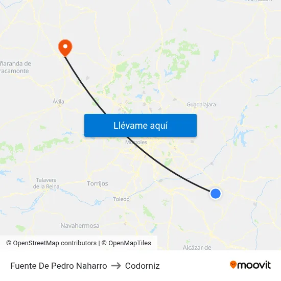 Fuente De Pedro Naharro to Codorniz map
