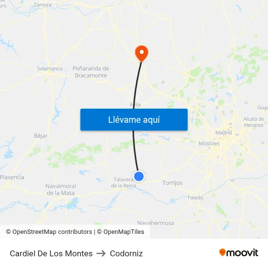 Cardiel De Los Montes to Codorniz map