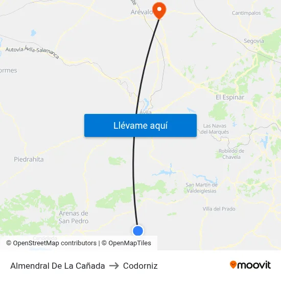 Almendral De La Cañada to Codorniz map