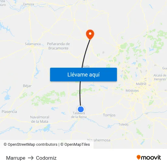 Marrupe to Codorniz map