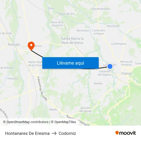 Hontanares De Eresma to Codorniz map