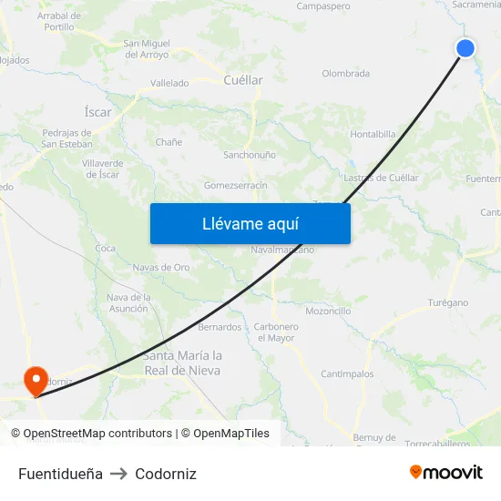 Fuentidueña to Codorniz map