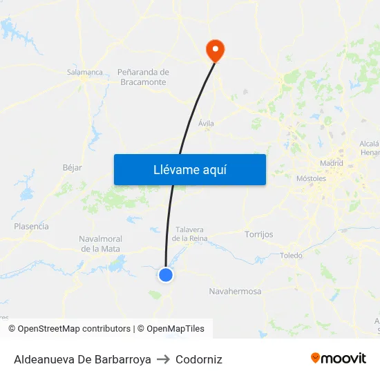 Aldeanueva De Barbarroya to Codorniz map