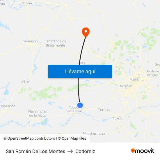 San Román De Los Montes to Codorniz map