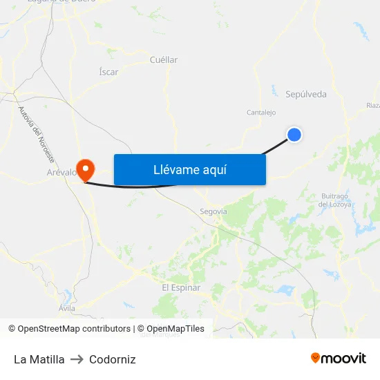 La Matilla to Codorniz map